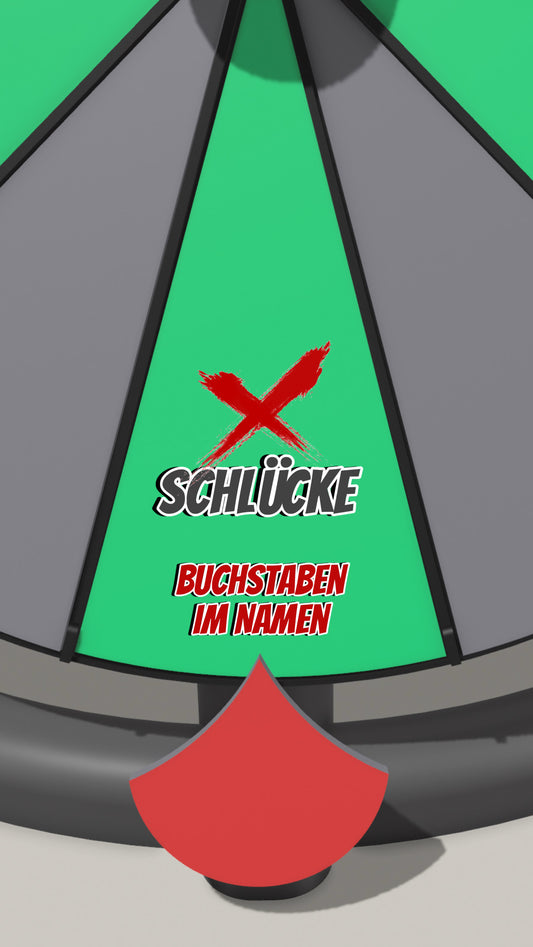 Spielfeld „X Schlücke (Buchstaben im Namen)“